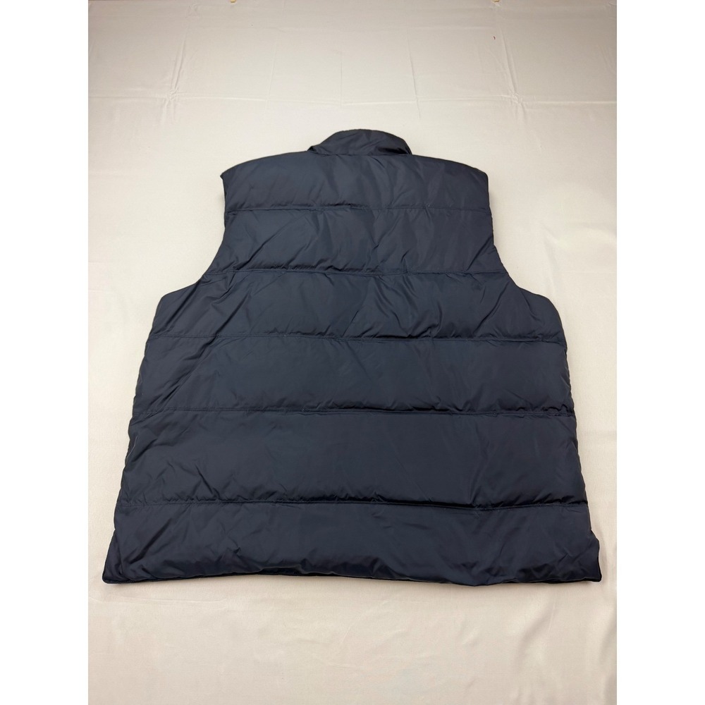 Orvis Puffer Vest Mens XL Navy Blue Orange Lining Down Filled Quilted Full Zip - Picture 6 of 12